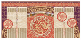 中式婚礼舞台背景板