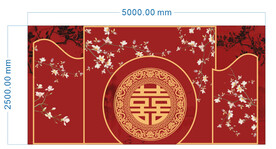 中式婚礼舞台效果图