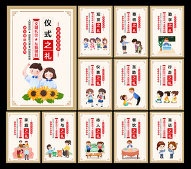 校园文明礼仪展板图片