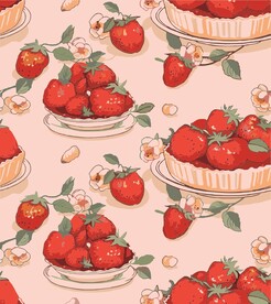 小饼干甜品糕点四方连续花纹