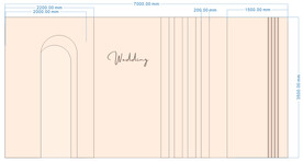 香槟色婚礼舞台背景板