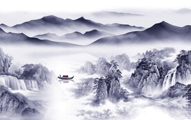 高档 现代清晰山水 Tif分层