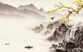 人气 清晰背景山水 TIF分层