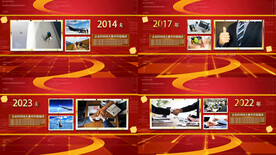 红色企业时间线图文AE模板