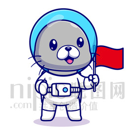 可爱卡通宇航员海狮