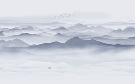 中式水墨电视背景墙画