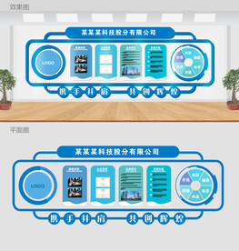 线条公司企业文化形象墙