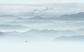 新中式水墨山水画壁画背景墙