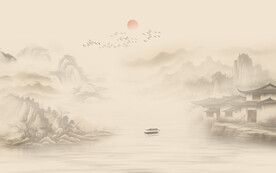 新中式水墨山水画