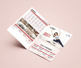 瑜伽普拉提健身折页海报图片