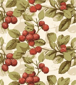 红色浆果无缝图案背景