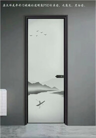 高清分层透明底平开门打印图