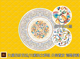 中国传统彩色花纹景泰蓝珐琅彩