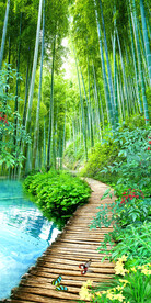 竹报平安风景画玄关