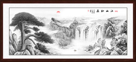 迎客松国画