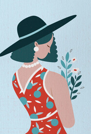 女人复古风插画插图