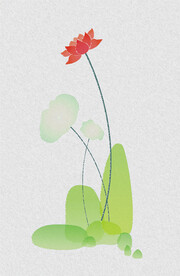 水墨荷花荷叶CDR矢量图案