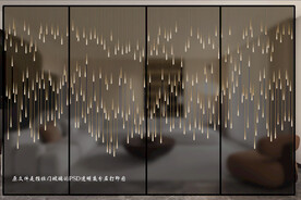 高清分层透明底推拉门打印图