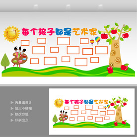 绘画培训宣传墙