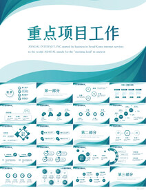 蓝色重点项目工作总结汇报PPT