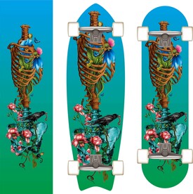 滑板图案设计花骷髅