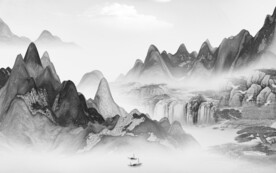 客厅 最新灰山水画 TiF分层