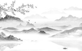 高端 最新灰山水画 TiF分层