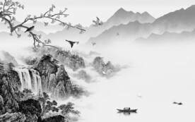 简约 最新灰山水画 TiF分层