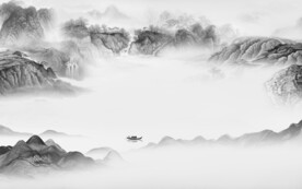 清晰 意境灰山水画 TiF分层