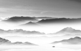 新款 意境灰山水画 TiF分层