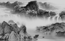 高清 最新灰色山水 TiF分层