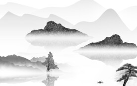 简约 最新灰色山水 TiF分层