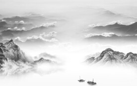 高档 清晰灰色山水 TiF分层