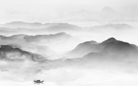 简约 清晰灰色山水 TiF分层