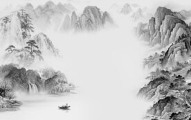 奢雅 中式灰山水画 Tif分层