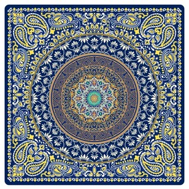 民族风格西南少数民族靛蓝方巾