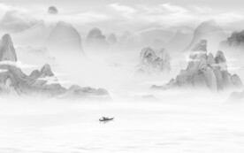 新传 灰色山水背景 TIF分层