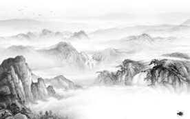 大气 灰色山水背景 TIF分层