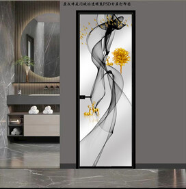 高清分层透明底平开门打印图