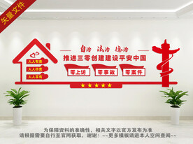 推进三零创建背景墙