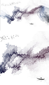 高清意境山水背景墙壁画