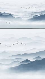 高清意境背景墙壁画