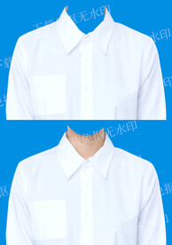 女生白色衬证件照高清模板