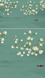 仿手绘高清花鸟