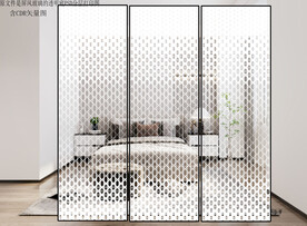 高清分层透明底渐变竹编图案打印