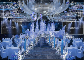 蓝色海洋婚礼背景效果图