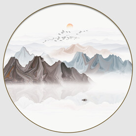 圆形山水画