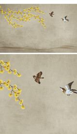 仿手绘高清花鸟