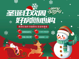 圣诞节狂欢好礼钜惠活动展板
