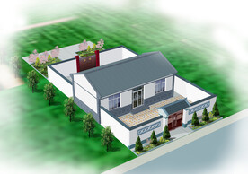 西北农村农家院效果图